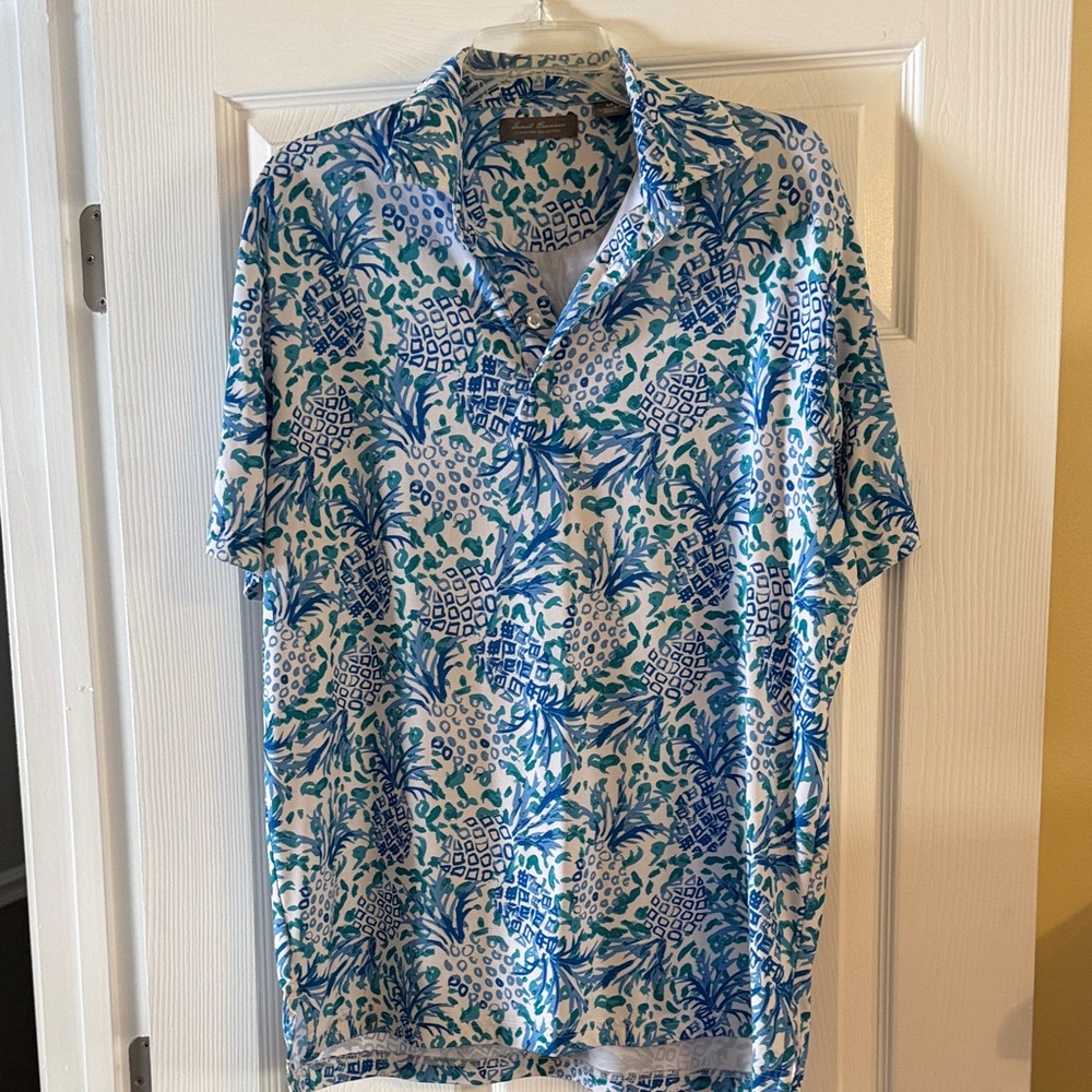 Daniel Cremieux Blue and Green Patterned Shirt